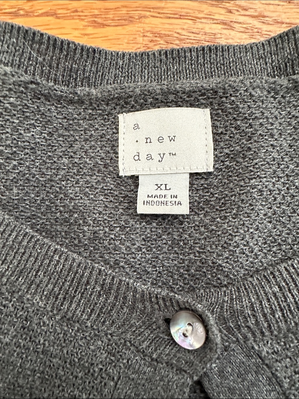 a new day Gray Button Front Crewneck Cardigan - Picture 2 of 3